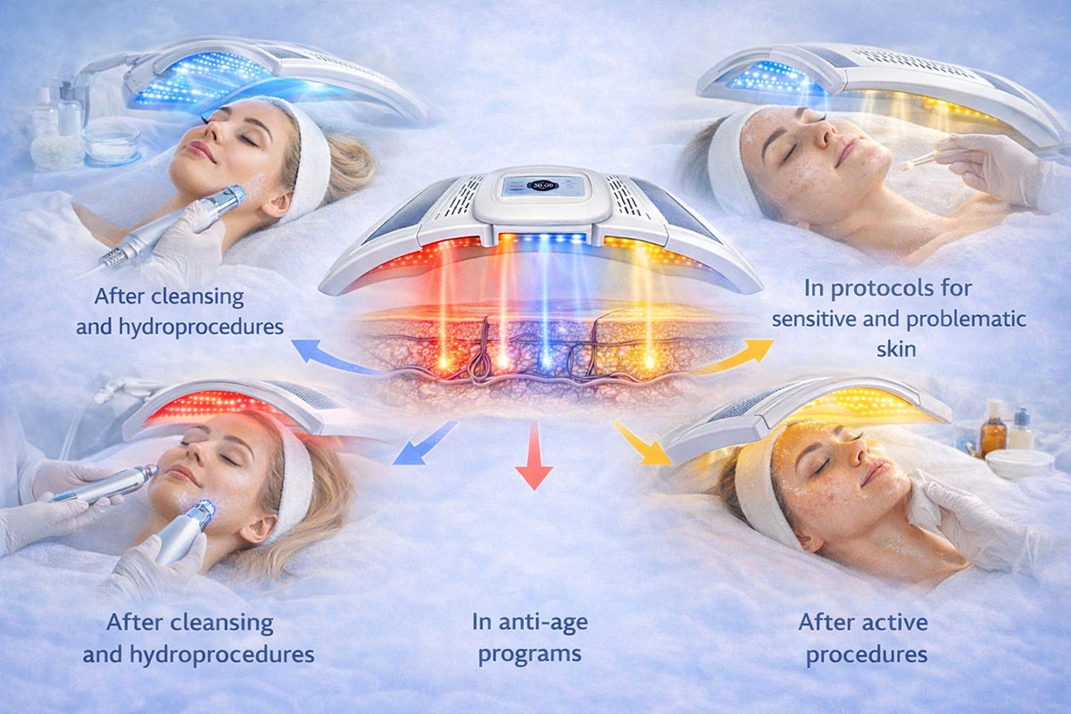 s jakými procedurami se kombinuje LED světelná terapie